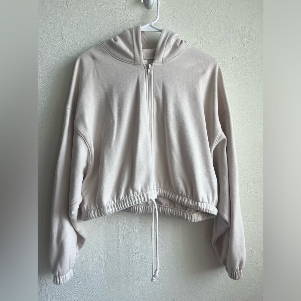 H&M Cream Zip-Up Hoodie